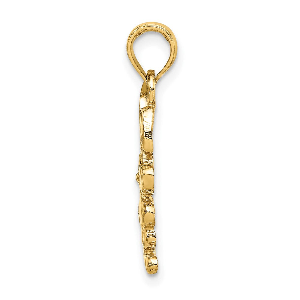 10k Yellow Gold 10.15 mm Rabbit Charm (1.09 grams)