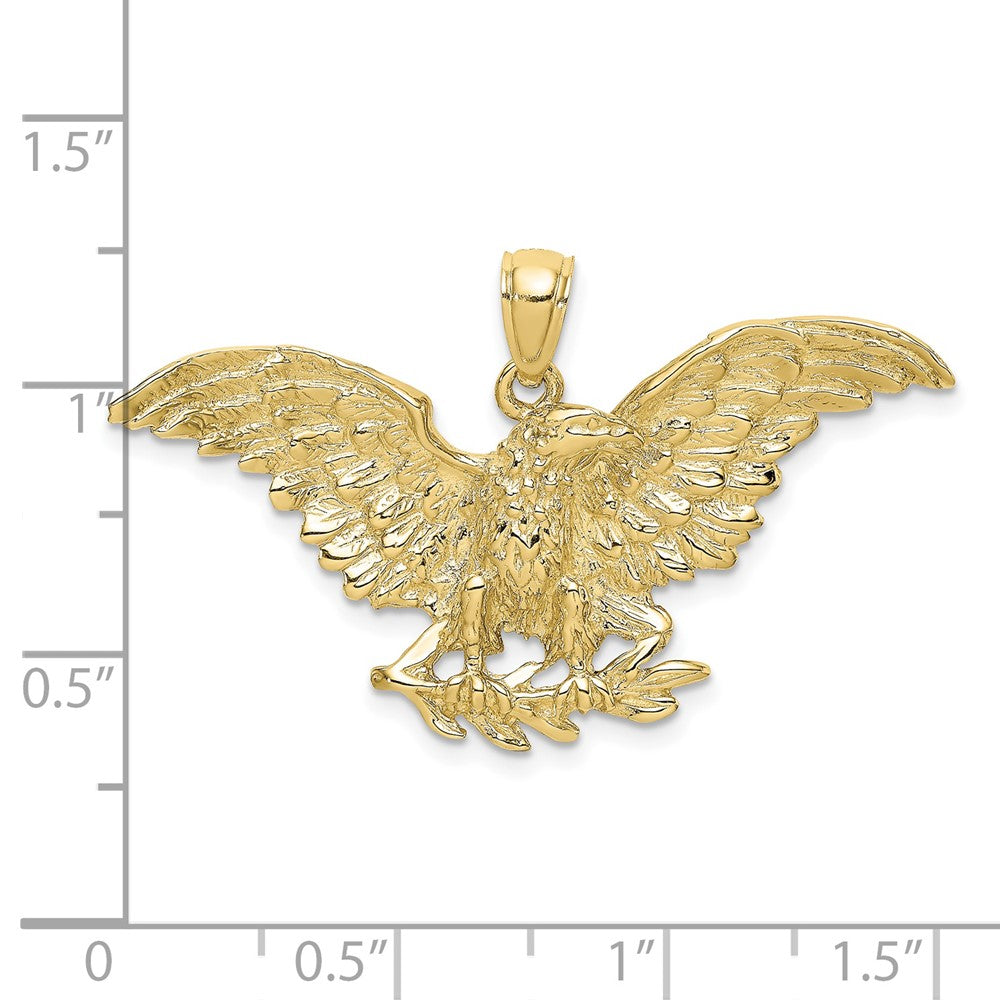 10k Yellow Gold 41.3 mm Eagle w/ Wings Spread Charm (5.21 grams)