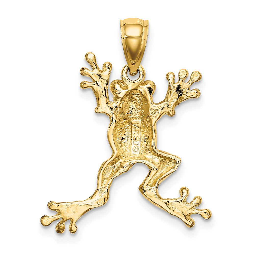 10k Yellow Gold 7.15 mm 2-D Frog w/Pot Belly Charm (2.03 grams)