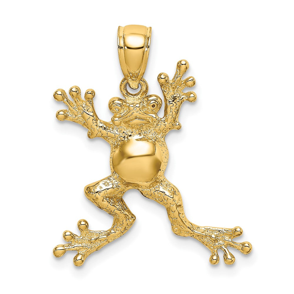 10k Yellow Gold 7.15 mm 2-D Frog w/Pot Belly Charm (2.03 grams)