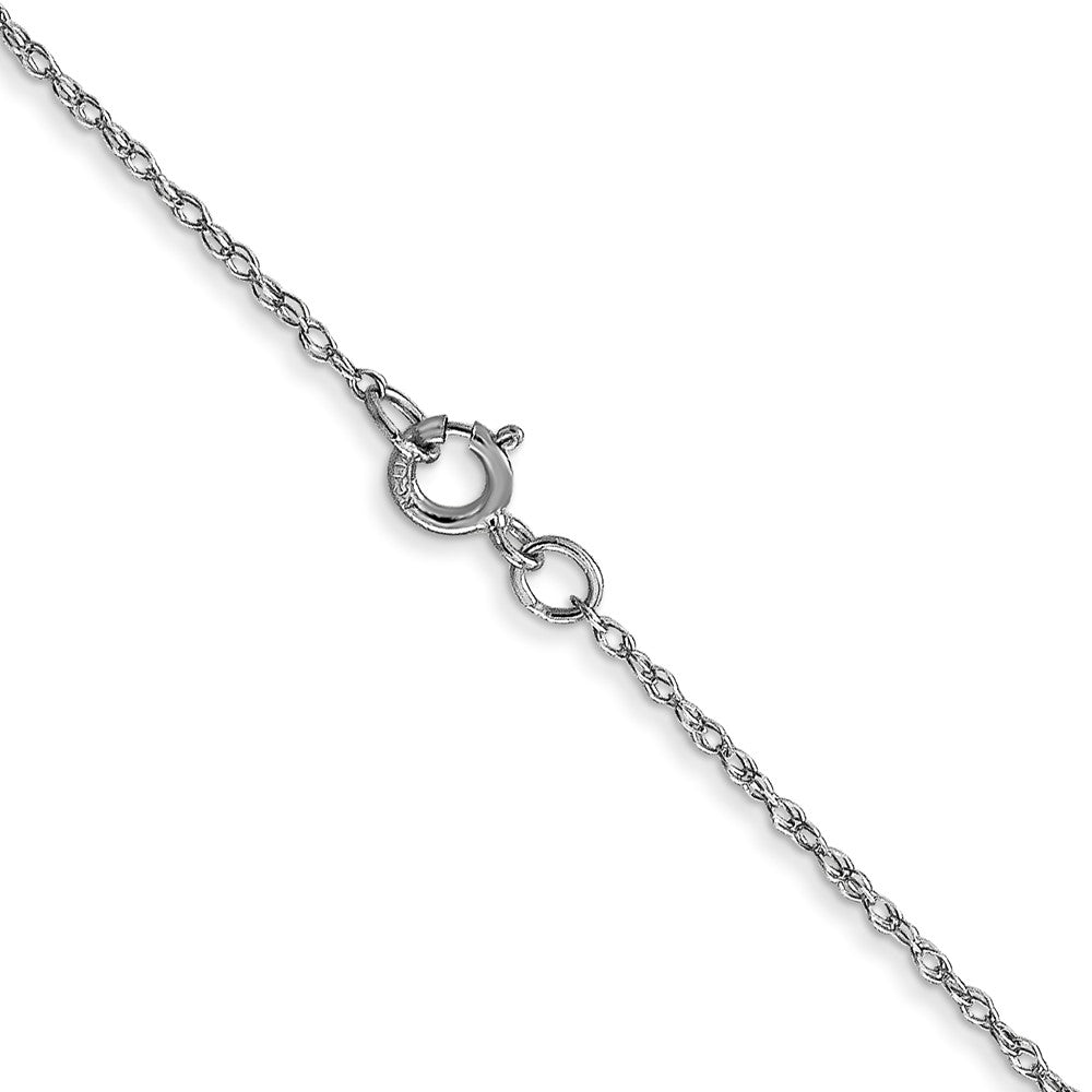 10k White Gold 0.6 mm Carded Cable Rope Chain (0.34 grams)