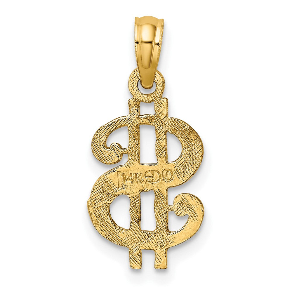 10k Yellow Gold 9.3 mm Dollar Sign Charm (0.66 grams)