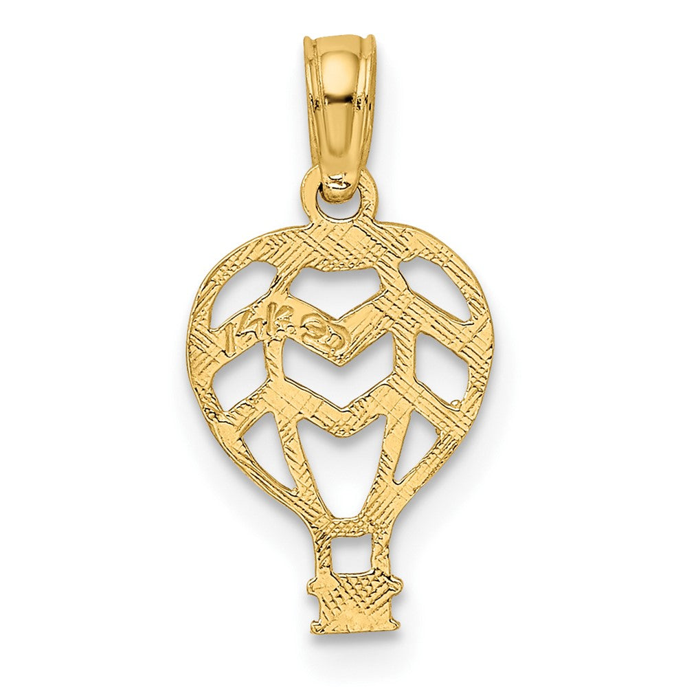 10k Yellow Gold 9.22 mm Cut-Out Flat Hot Air Balloon Charm (0.41 grams)