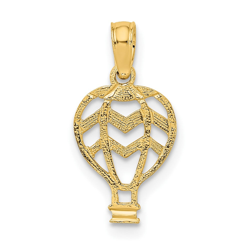 10k Yellow Gold 9.22 mm Cut-Out Flat Hot Air Balloon Charm (0.41 grams)