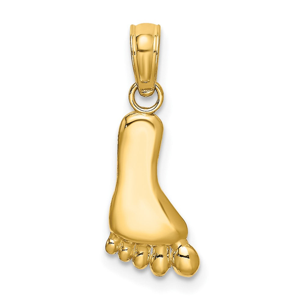10k Yellow Gold 6.6 mm Polished Foot Charm (0.44 grams)
