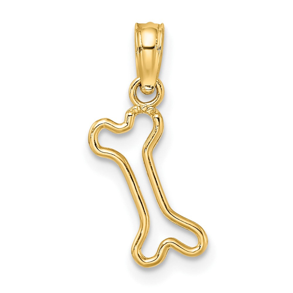 10k Yellow Gold 5.8 mm Cut-Out Polished Mini Dog Bone Charm (0.29 grams)