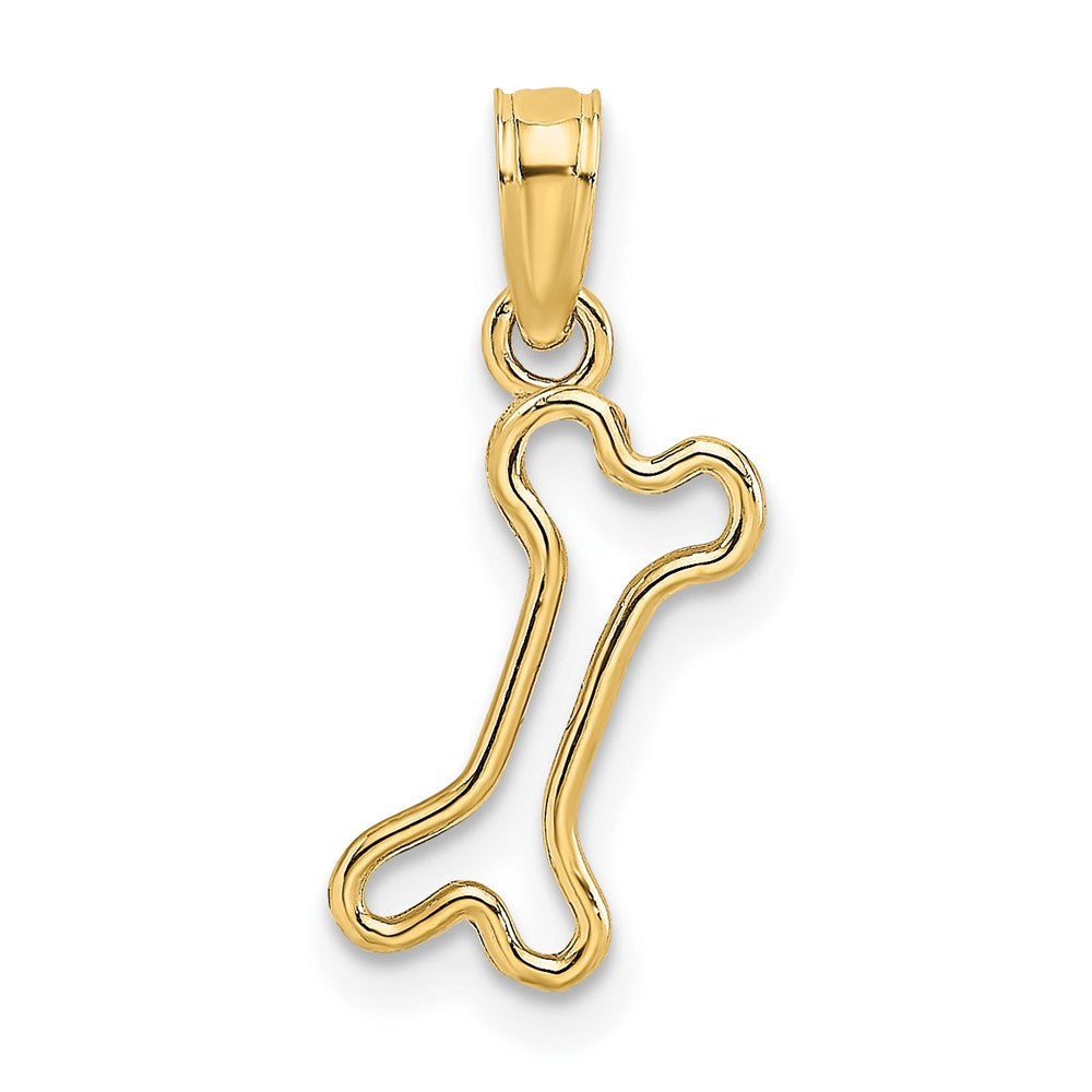 10k Yellow Gold 5.8 mm Cut-Out Polished Mini Dog Bone Charm (0.29 grams)