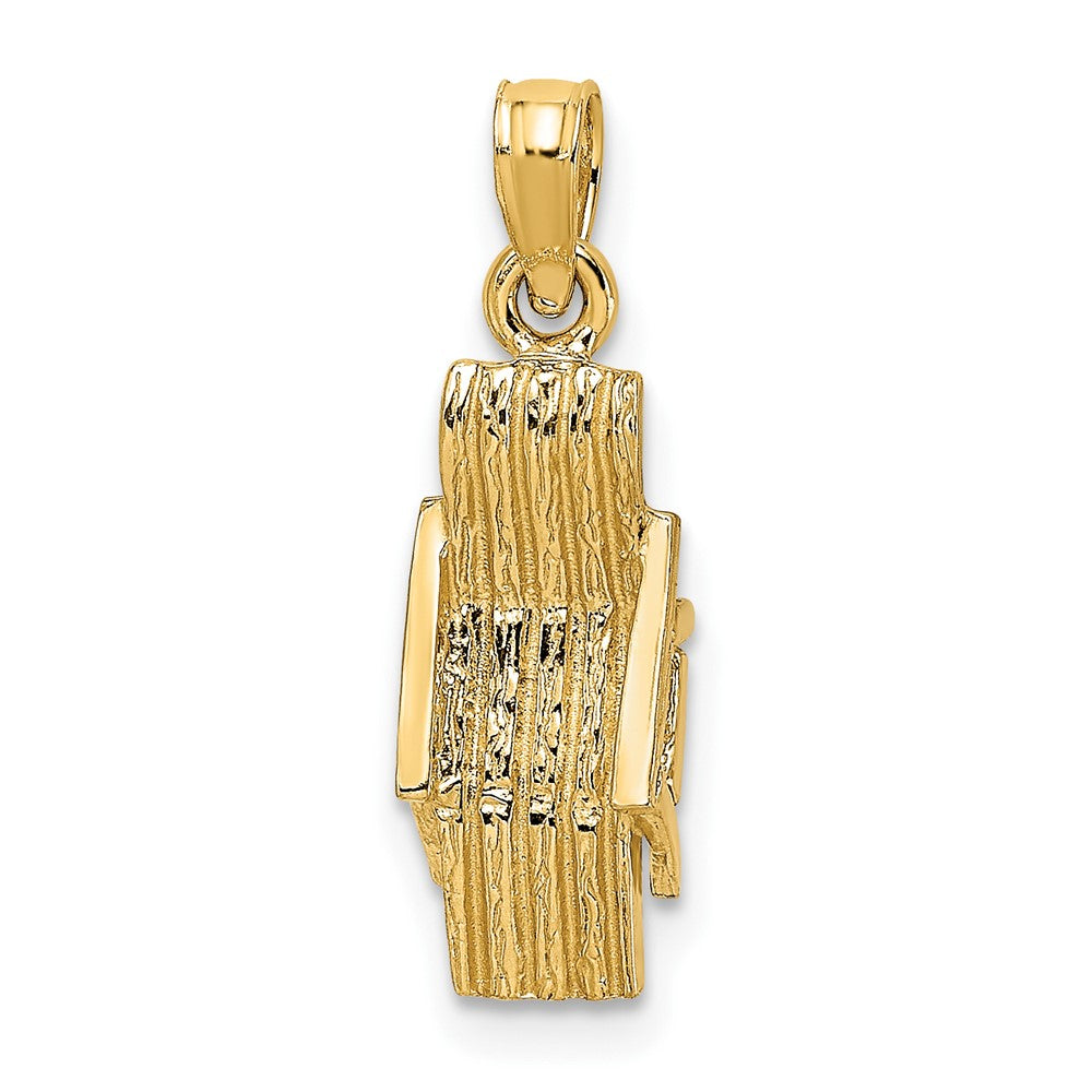 10k Yellow Gold 6.2 mm 3-D Lounge Beach Chair Charm (0.89 grams)