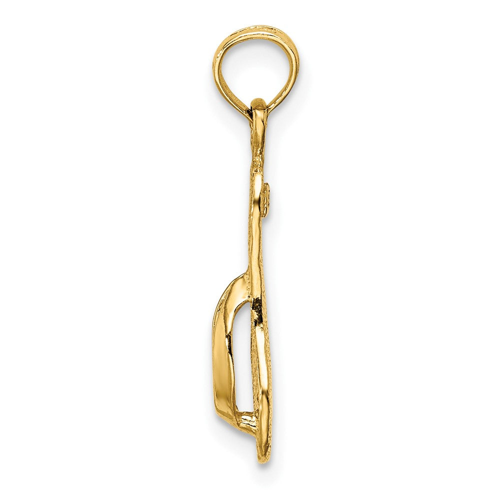 10k Yellow Gold 6.7 mm Single Polished Strap Flip-Flop Charm (0.76 grams)