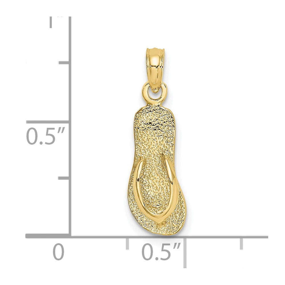10k Yellow Gold 6.7 mm Single Polished Strap Flip-Flop Charm (0.76 grams)