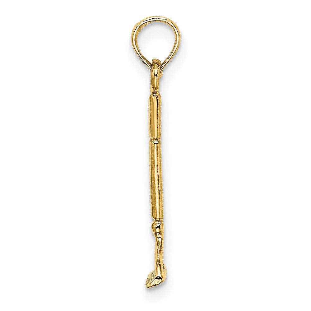 10k Yellow Gold 8.9 mm 3-D Landscape Rake Garden Tool Charm (0.4 grams)