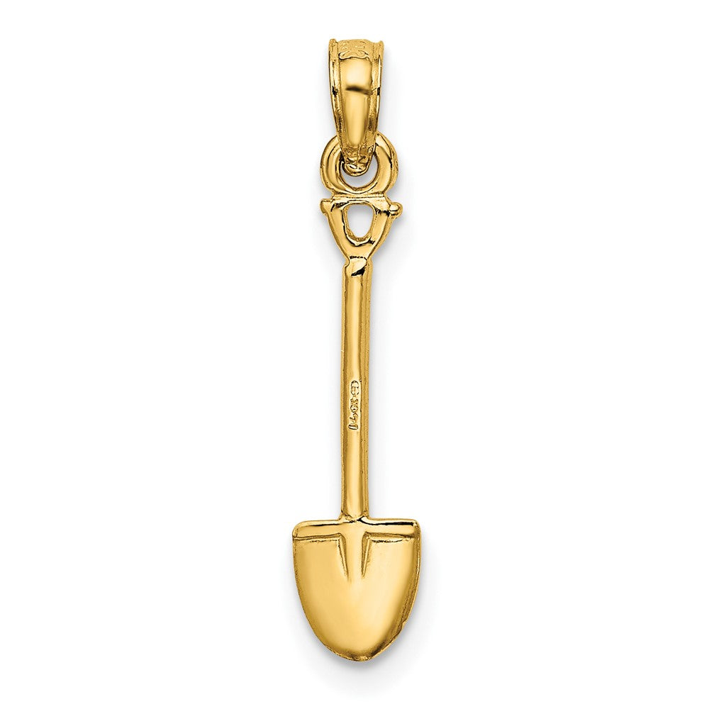 10k Yellow Gold 5 mm 3-D Polished Shovel Garden Tool Charm (0.42 grams)