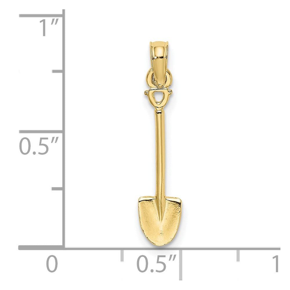 10k Yellow Gold 5 mm 3-D Polished Shovel Garden Tool Charm (0.42 grams)