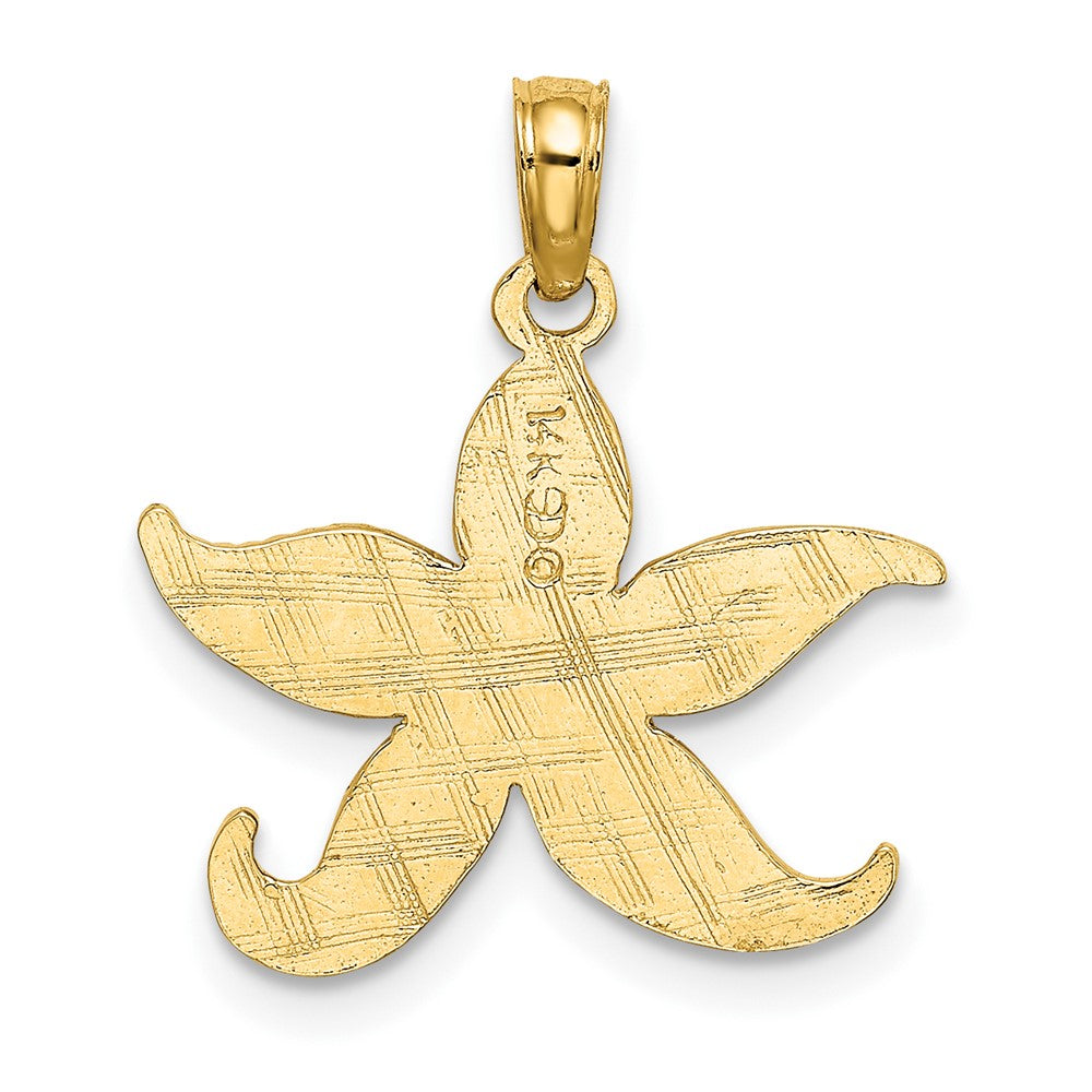 10k Yellow Gold 18.3 mm Flat Starfish Charm (0.73 grams)