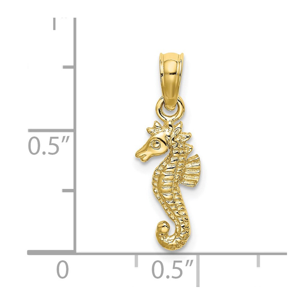 10k Yellow Gold 6.4 mm 2-D Mini Seahorse Charm (0.5 grams)