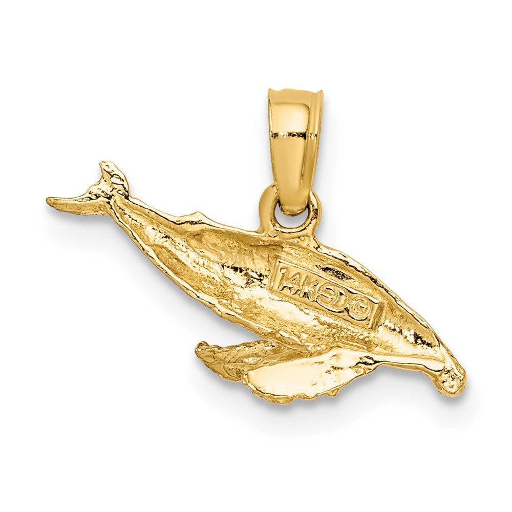 10k Yellow Gold 7.1 mm 2-D Whale Charm (0.64 grams)