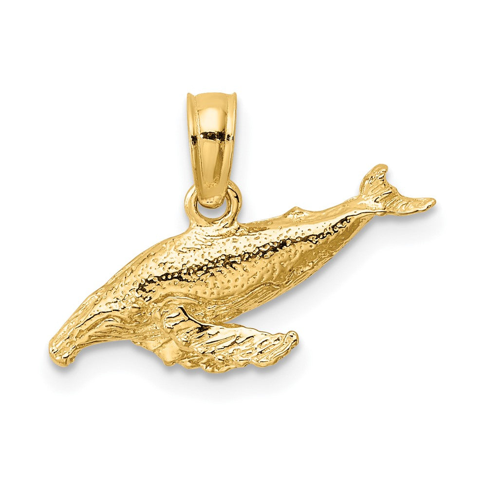 10k Yellow Gold 7.1 mm 2-D Whale Charm (0.64 grams)