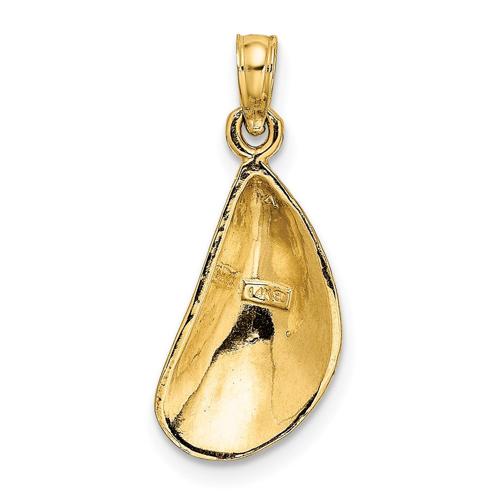 10k Yellow Gold 8.9 mm 2-D Polished Mussel Shell Charm (0.93 grams)