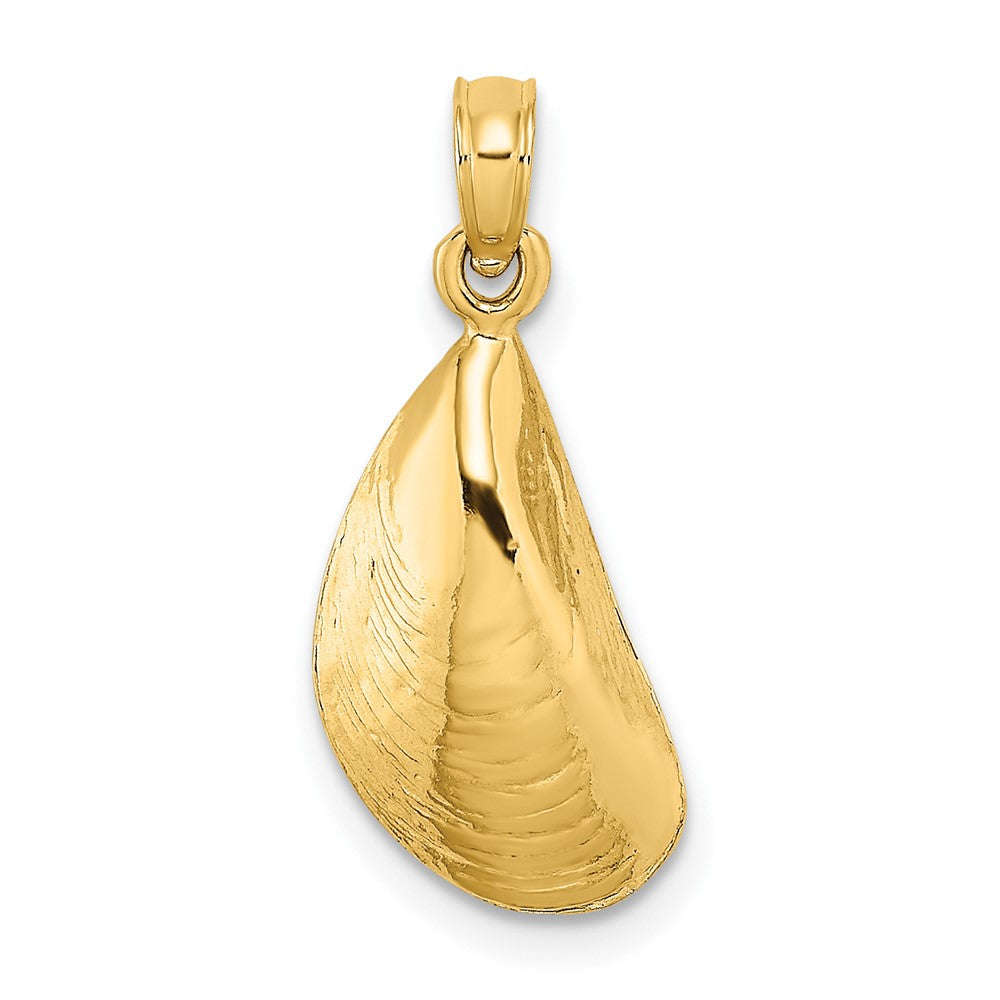 10k Yellow Gold 8.9 mm 2-D Polished Mussel Shell Charm (0.93 grams)