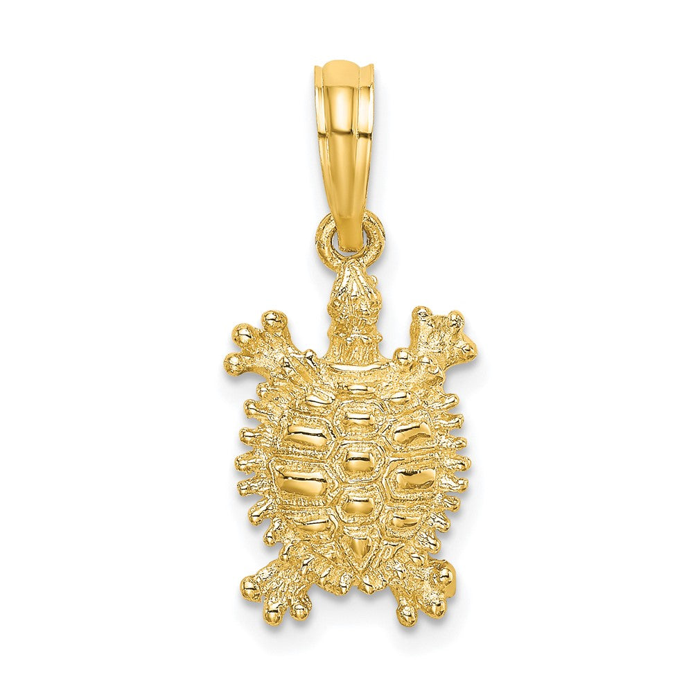 10k Yellow Gold 9.7 mm 2-D Land Turtle Charm (0.88 grams)