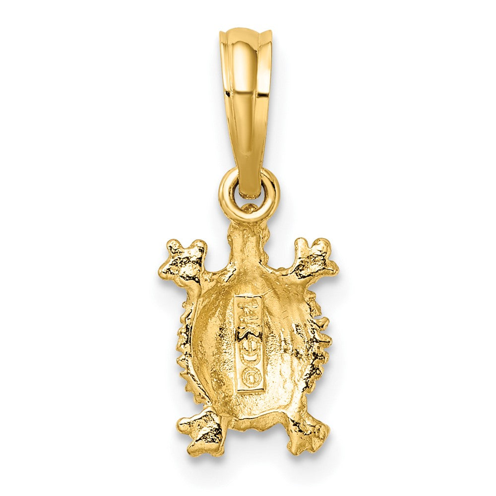 10k Yellow Gold 7.8 mm 2-D Land Turtle Charm (0.52 grams)
