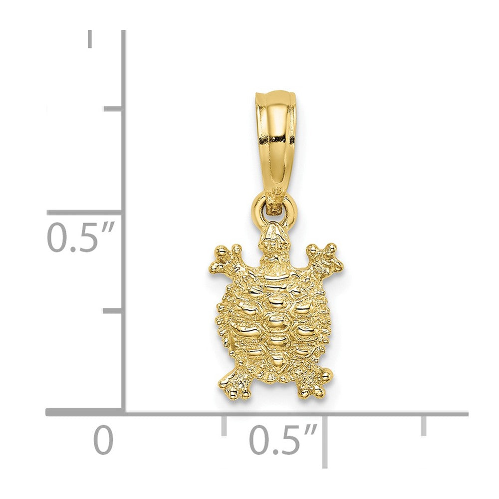 10k Yellow Gold 7.8 mm 2-D Land Turtle Charm (0.52 grams)