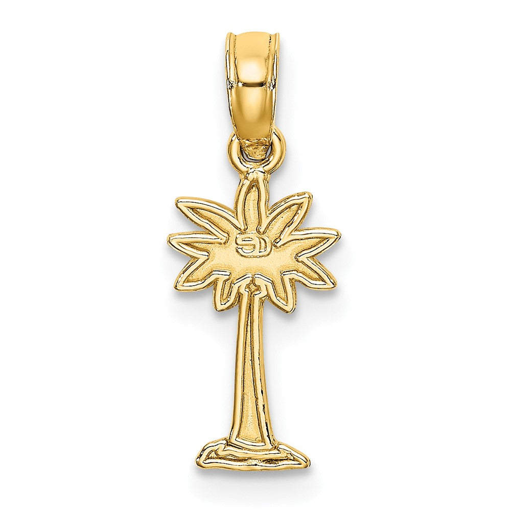 10k Yellow Gold 7.1 mm Textured Mini Palmetto Palm Tree Charm (0.34 grams)