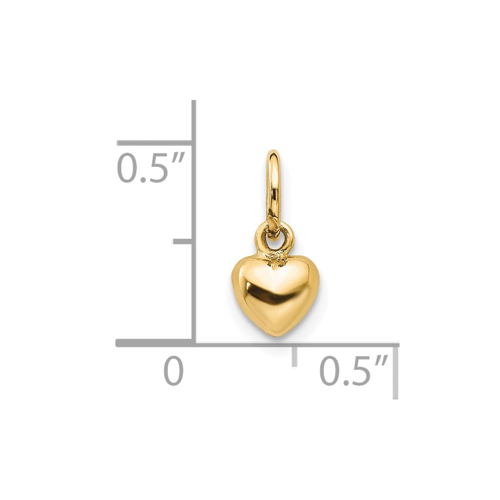 10k Yellow Gold 5 mm Polished 3-D Heart Charm (0.64 grams)