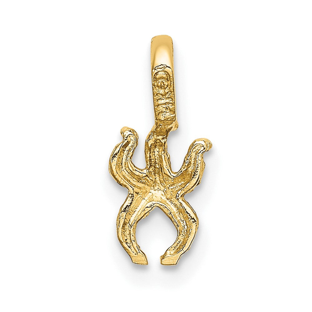10k Yellow Gold 5.6 mm Mini Starfish W/Fixed Bail Charm (0.26 grams)