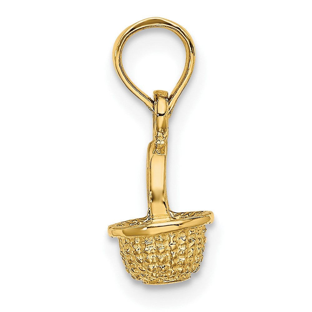 10k Yellow Gold 6.5 mm 3-D Mini Basket Charm (0.6 grams)