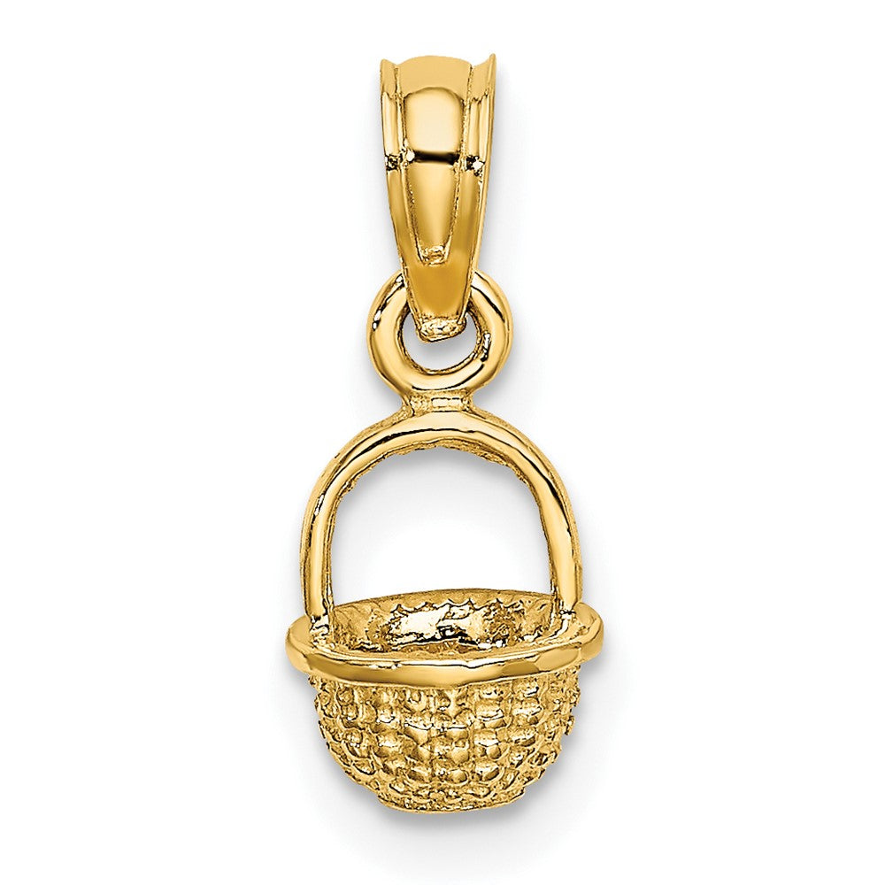 10k Yellow Gold 6.5 mm 3-D Mini Basket Charm (0.6 grams)