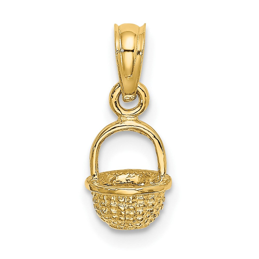 10k Yellow Gold 6.5 mm 3-D Mini Basket Charm (0.6 grams)