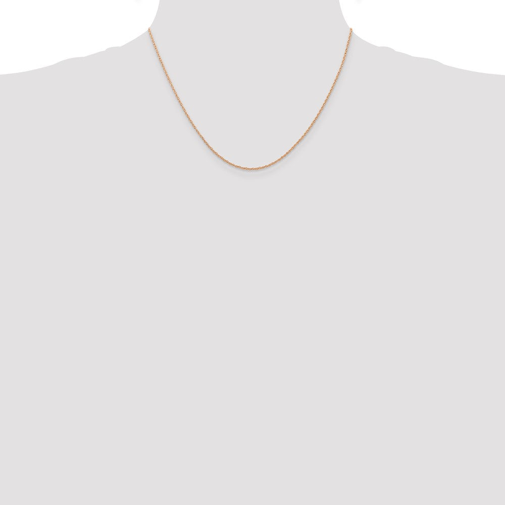 10k Rose Gold 0.7 mm Carded Cable Rope Chain