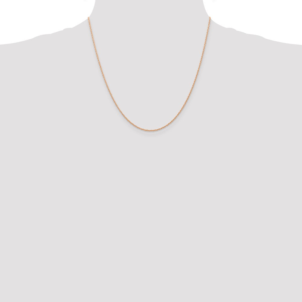 10k Rose Gold 0.7 mm Carded Cable Rope Chain (0.63 grams)
