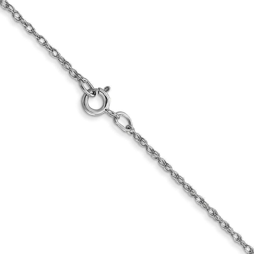 10k White Gold 0.7 mm Carded Cable Rope Chain