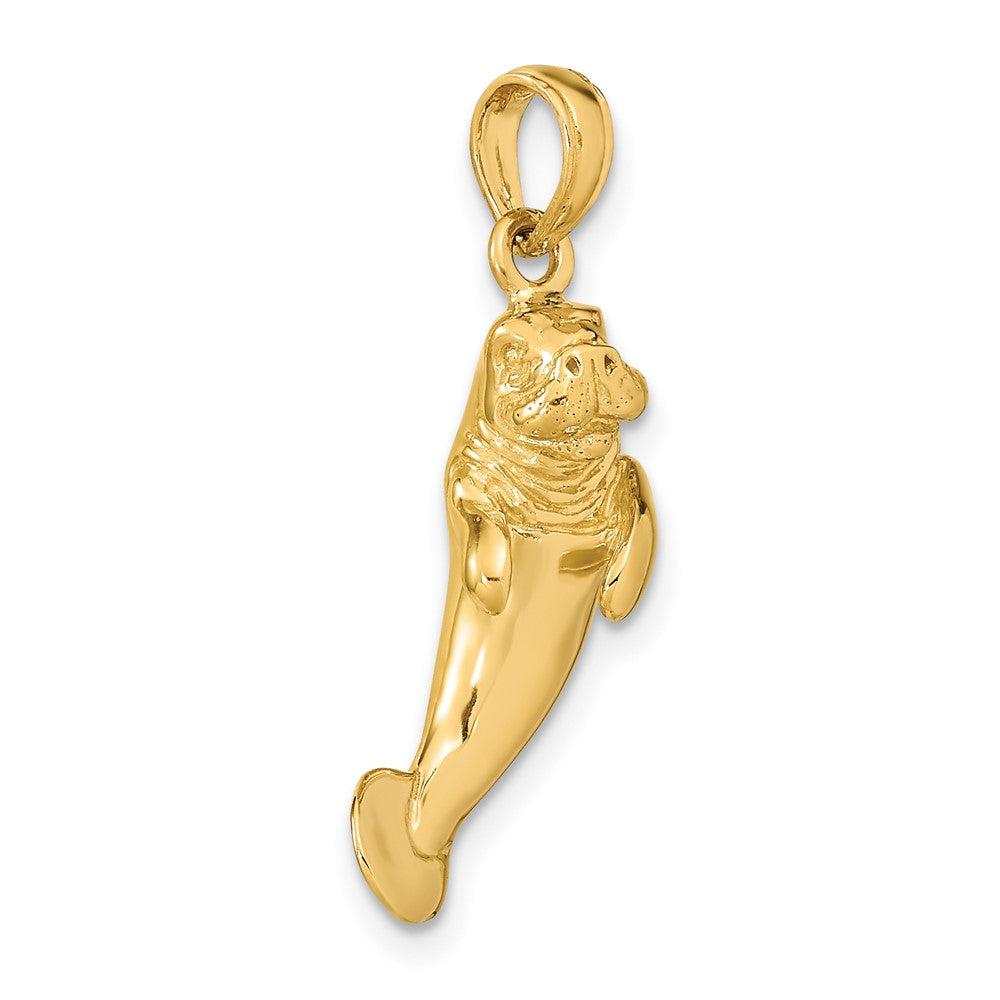 10k Yellow Gold 7.4 mm 3-D Polished Manatee Charm (4.35 grams)