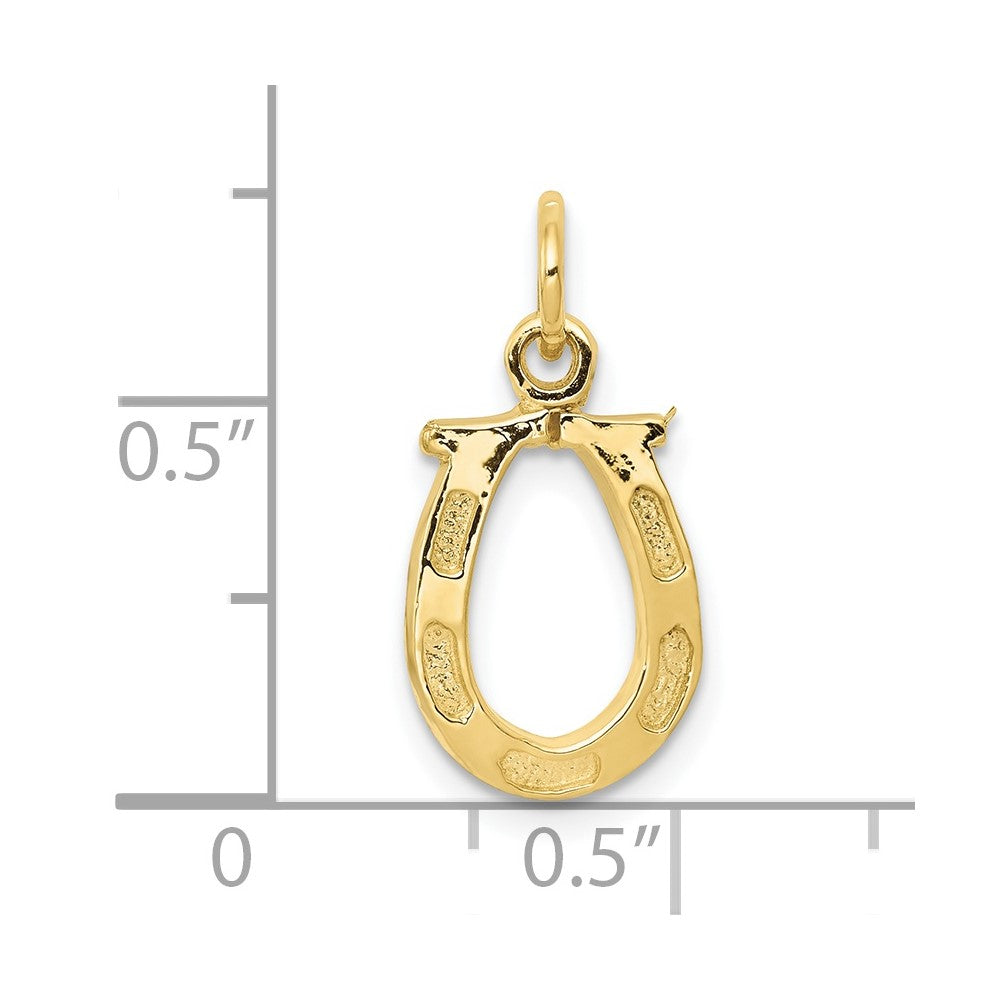 10k Yellow Gold 10 mm Solid Polished Horseshoe Charm (0.67 grams)