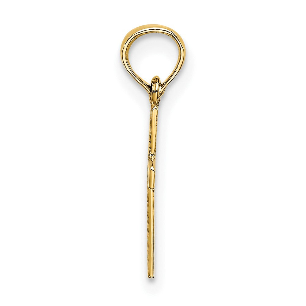 10k Yellow Gold 9 mm Polished Mini Cross w/ Heart Charm (0.27 grams)