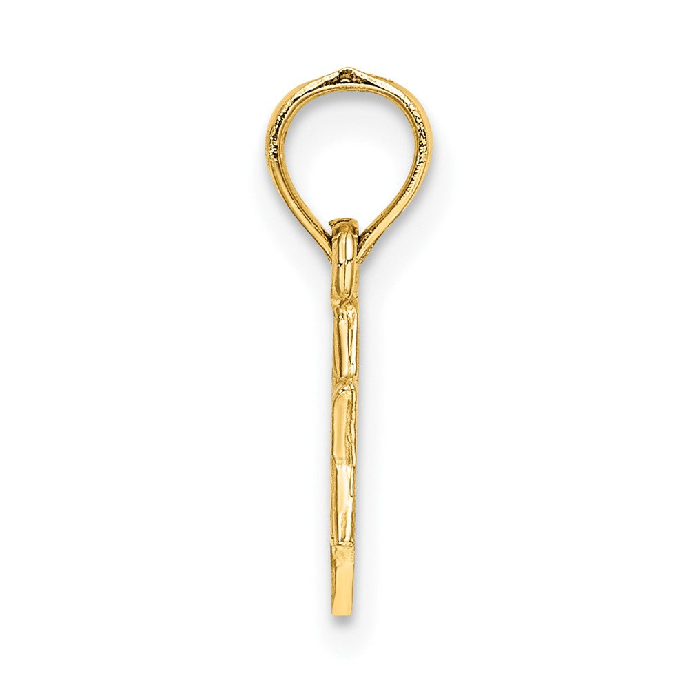 10k Yellow Gold 8 mm Mini Star Of David w/ Engraved Swirl Charm (0.46 grams)