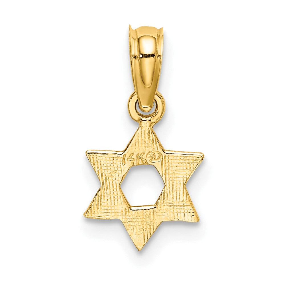 10k Yellow Gold 8 mm Mini Star Of David w/ Engraved Swirl Charm (0.46 grams)