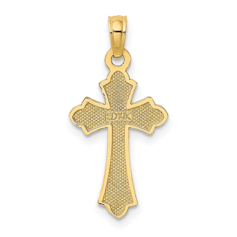 10k Yellow Gold 12 mm Polished Cross w/ Heart Charm (0.67 grams)