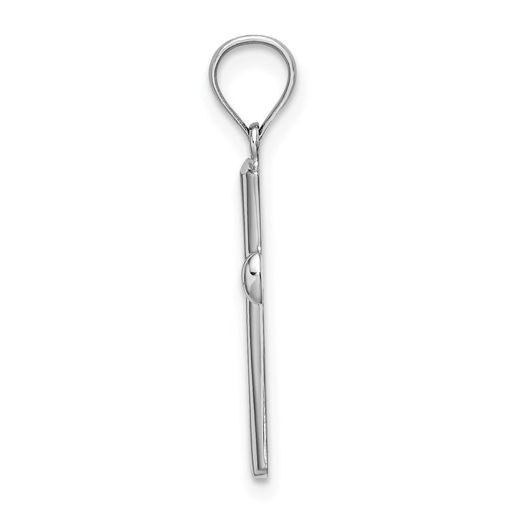 10k White Gold 10 mm Polished Beveled Cross w/ Round Tips Charm (0.84 grams)