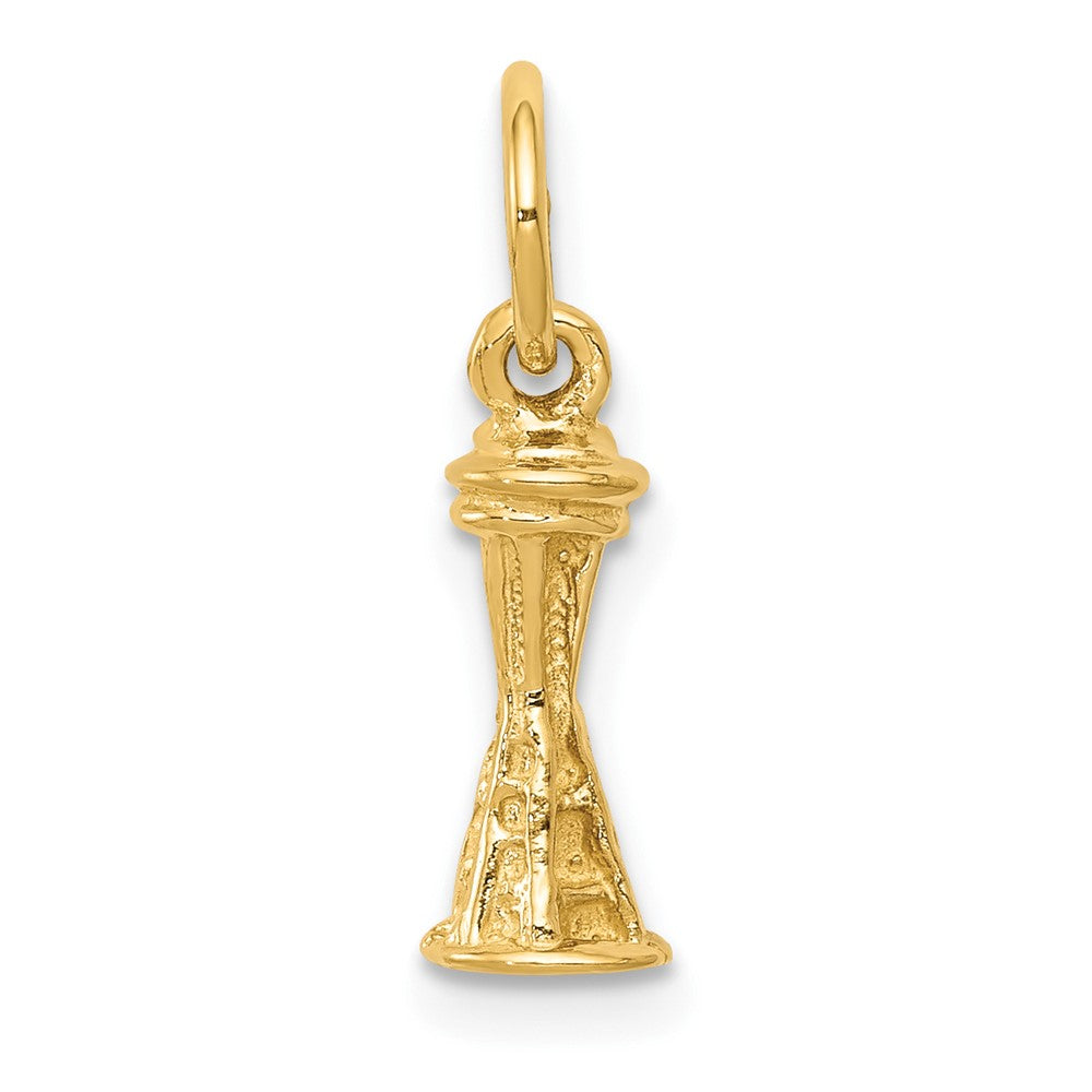 10k Yellow Gold 5 mm Solid Polished 3-D Space Needle Charm (0.72 grams)