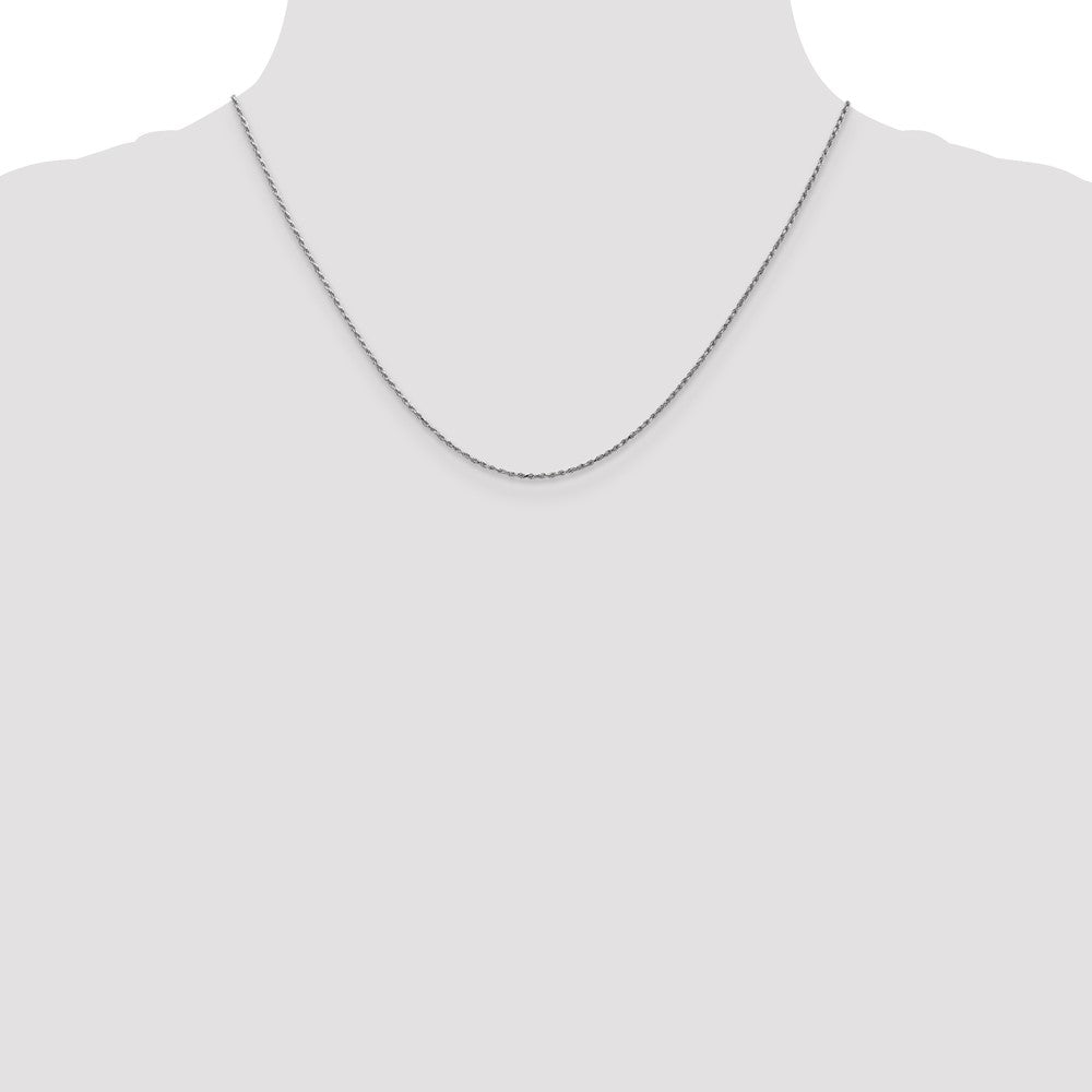 10k White Gold 0.95 mm Carded Cable Rope Chain (0.72 grams)