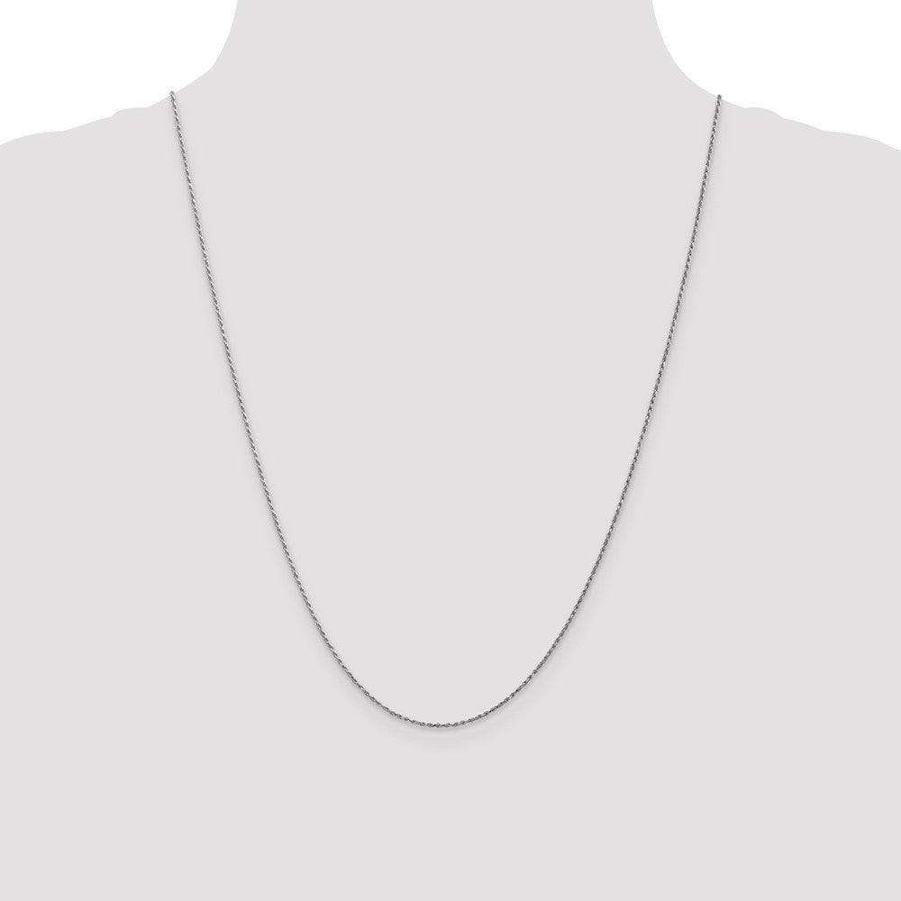 10k White Gold 0.95 mm Carded Cable Rope Chain (0.72 grams)
