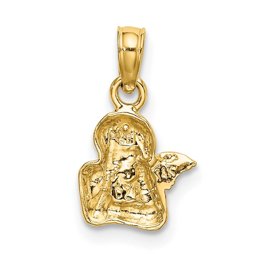 10k Yellow w/Rhodium 9 mm Wing Charm (0.72 grams)