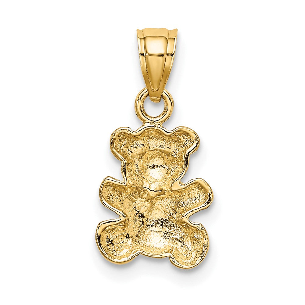 10k Yellow w/Rhodium 8.9 mm Teddy Bear Charm (0.68 grams)