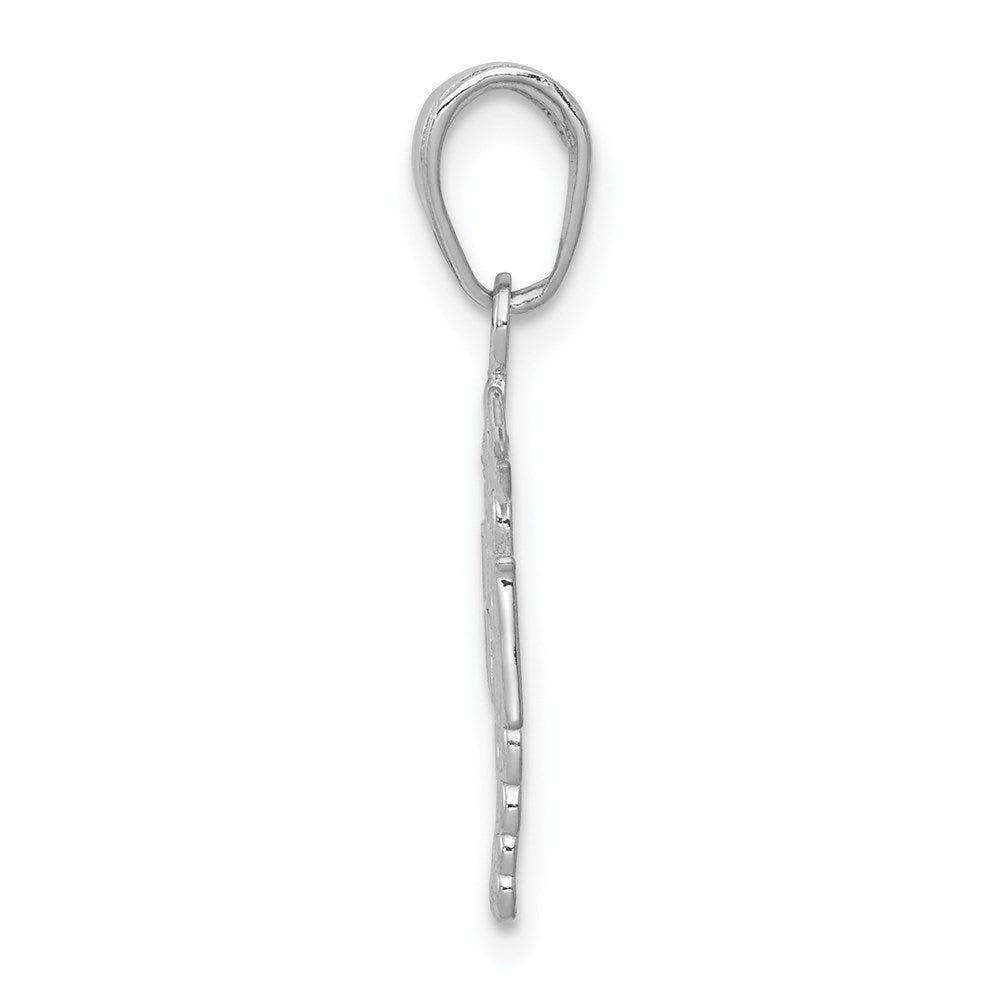 10k White Gold 11.13 mm RN Caduceus Pendant (0.51 grams)