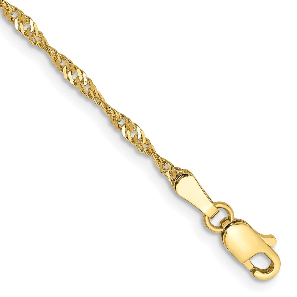 10k Yellow Gold 1.7 mm Singapore Bracelet (0.99 grams)