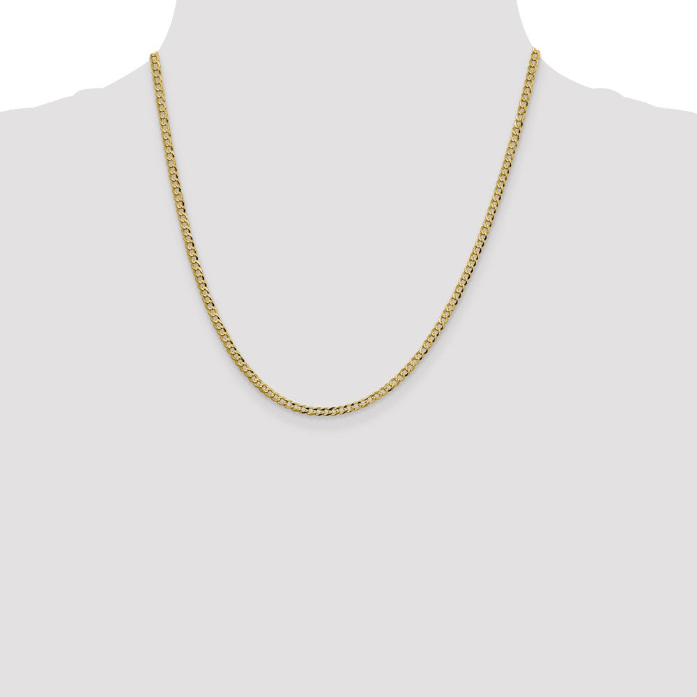 10k Yellow Gold 3.1 mm Lightweight Flat Cuban Chain (3.76 grams)